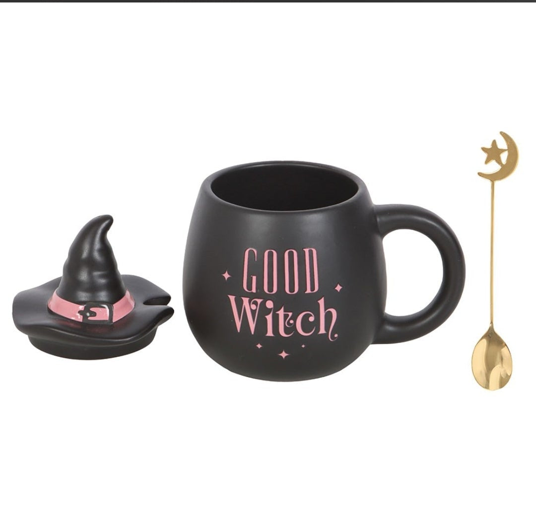 Good Witch Lidded Mug with Spoon