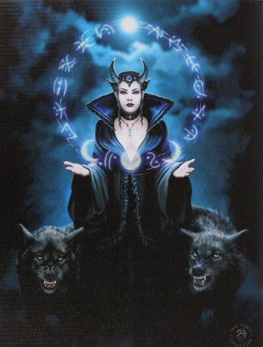 Moon Witch Canvas Plaque - Anne Stokes