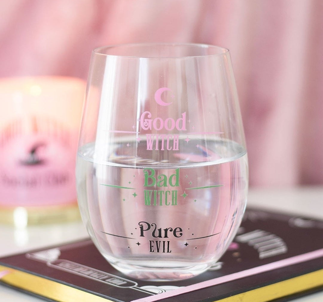 Good Witch/Bad Witch Stemless Glass