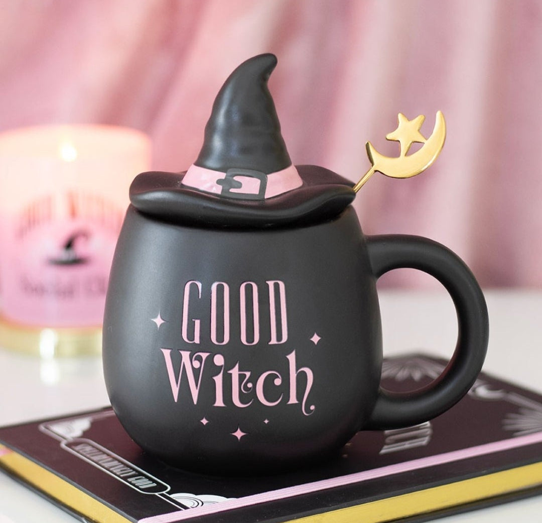 Good Witch Lidded Mug with Spoon