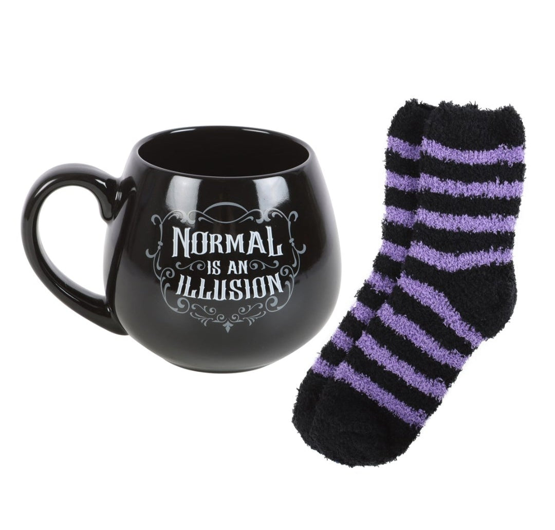 Normal is an Illusion Mug and Sock Set