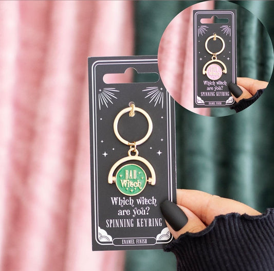 Which Witch are you Spinning Keyring.