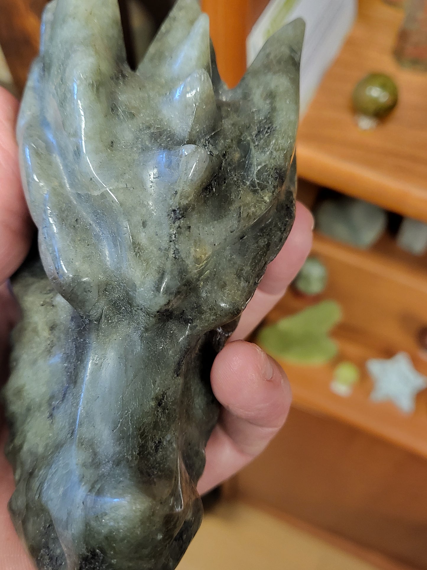 Labradorite Dragon Head