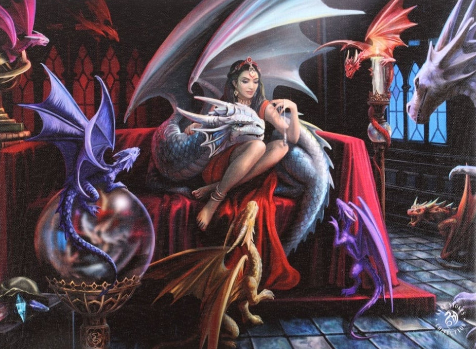 Dragon Charm Canvas Plaque - Anne Stokes