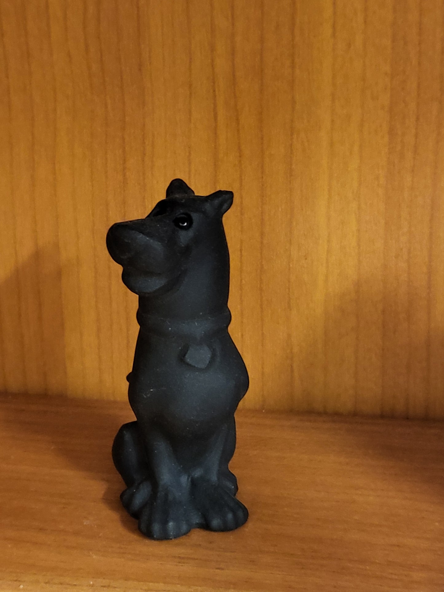 Black Obsidian Cartoon Dog Carving