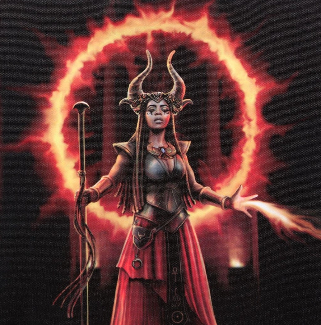 Fire Element Sorceress Canvas Plaque - Anne Stokes