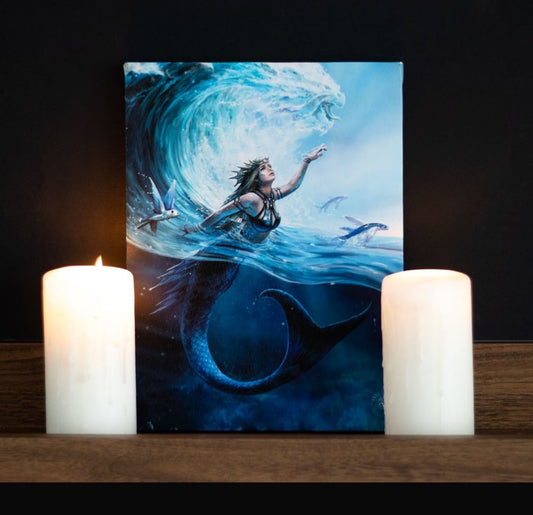 Water Element Sorceress Canvas Plaque - Anne Stokes