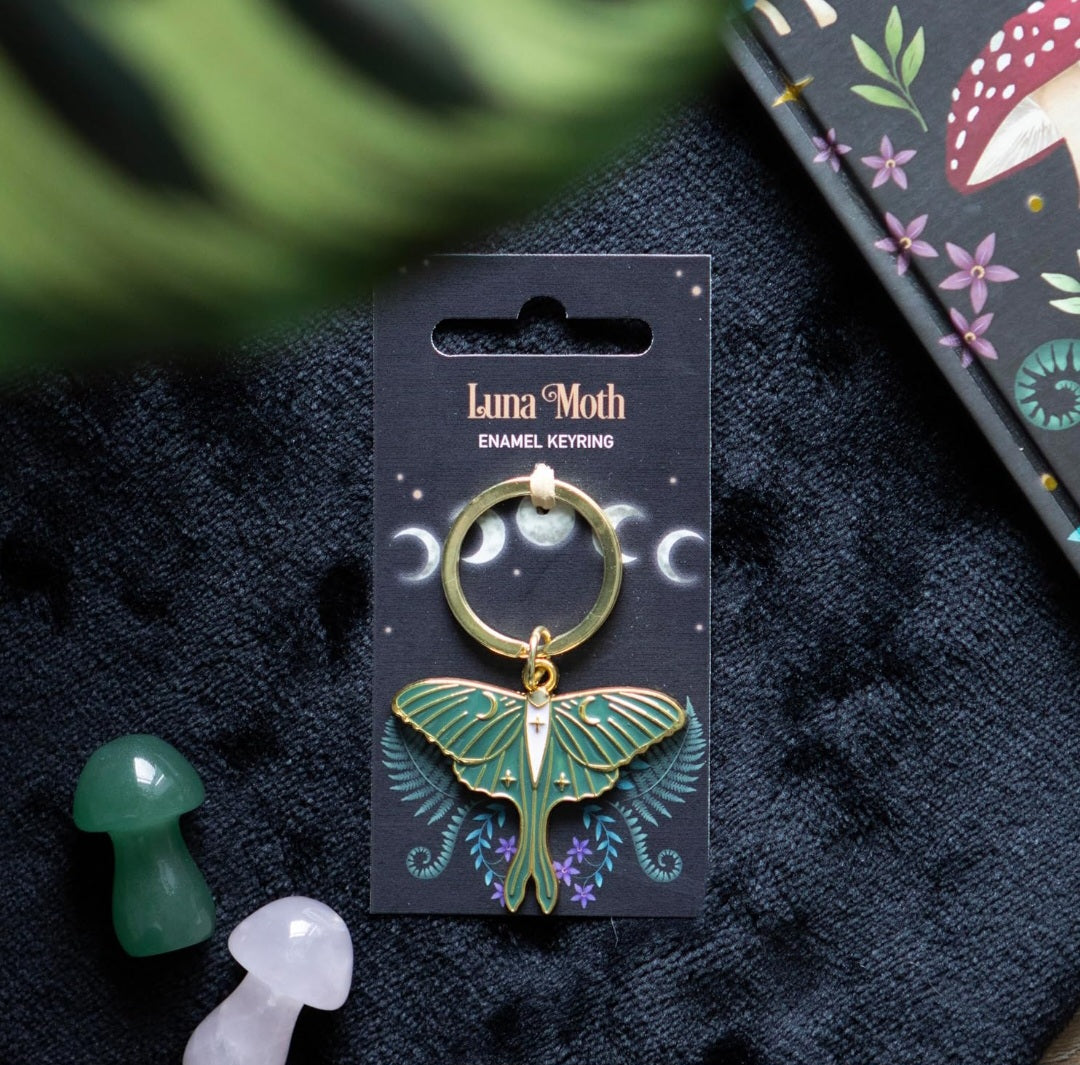 Luna Moth Keyring