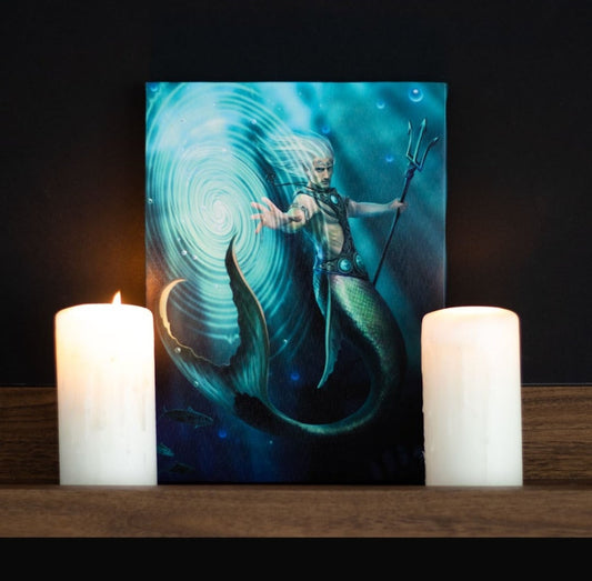 Water Element Wizard Canvas Plaque - Anne Stokes