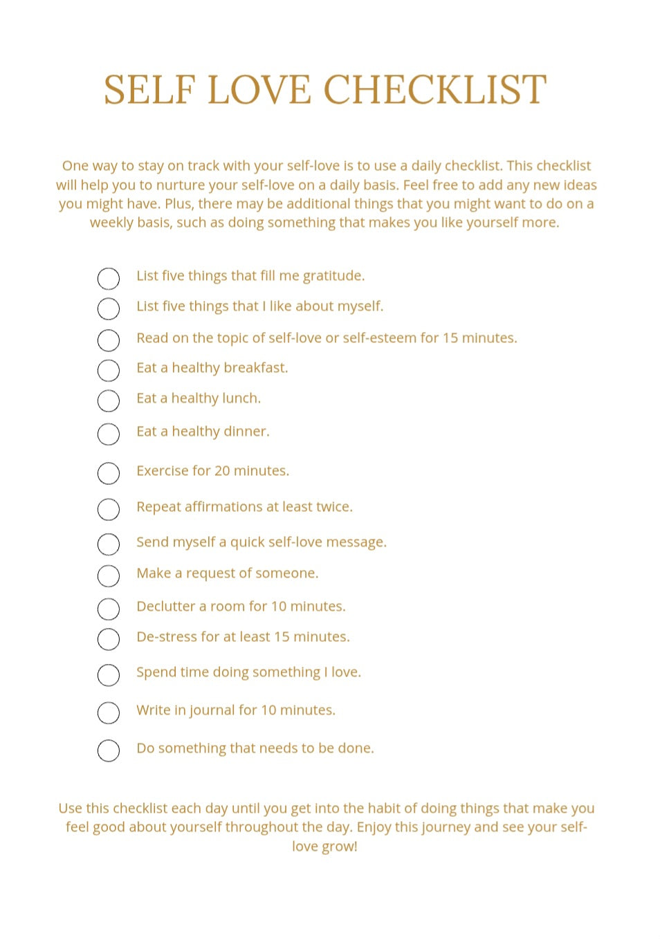 Self Love Planner